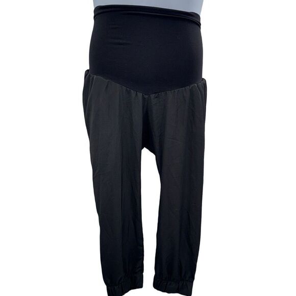 Sjobeck P Collection Maternity Silk Blend Joggers Pants Size Large NWT Black Rel - Picture 1 of 8